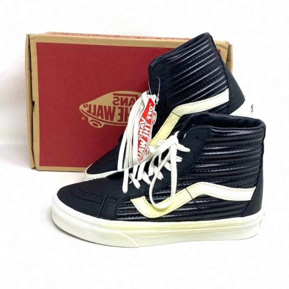 💖MEGA SALE💖VANS SK8-HI Reissue Moto Leather Black Kid’s VN0A2XSBOGG 3.5